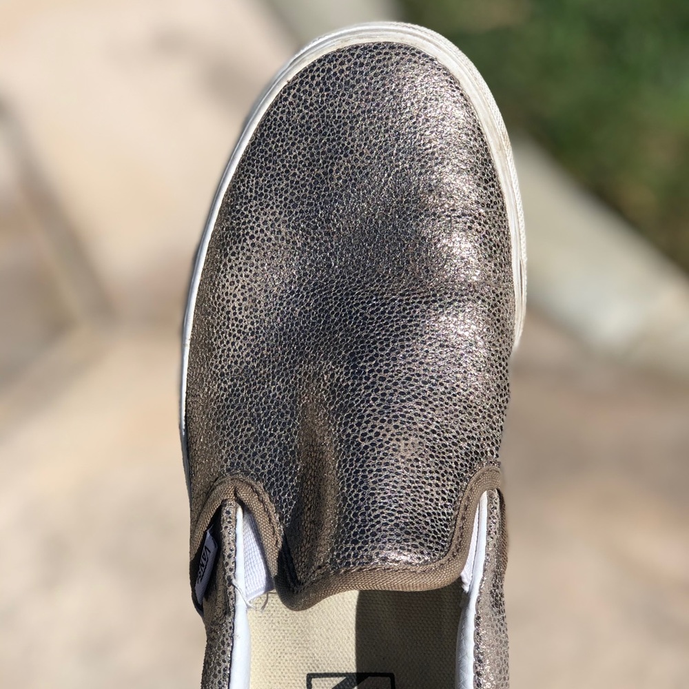 Gold sparkly vans. Size 8.5